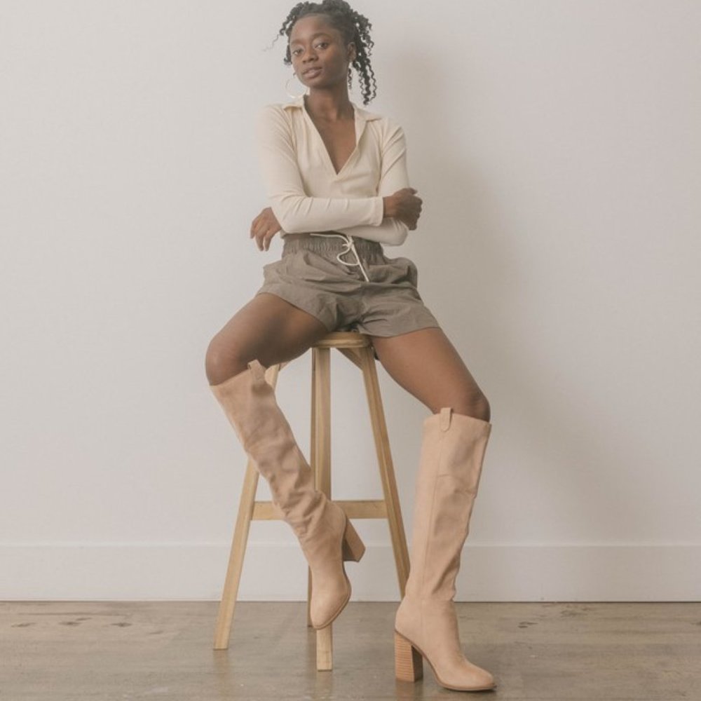 LAST ONE- SAINT SLOUCH BOOTS -NUDE - Picture 2 of 4